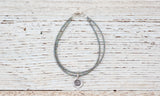 Silver Om bracelet with double silver