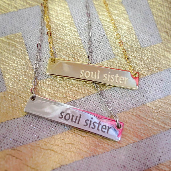 Soul Sister bar necklace | Sterling Silver