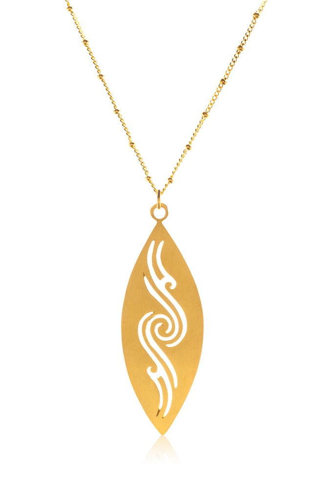 Surfboard Waveflow Necklace | 14K Gold