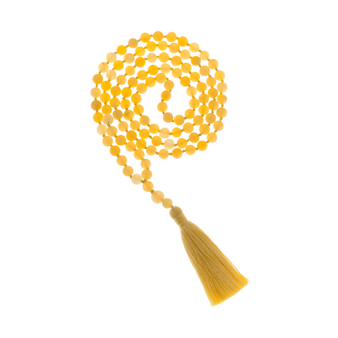 Yellow Jade Mala beads for personal power | 3rd Chakra